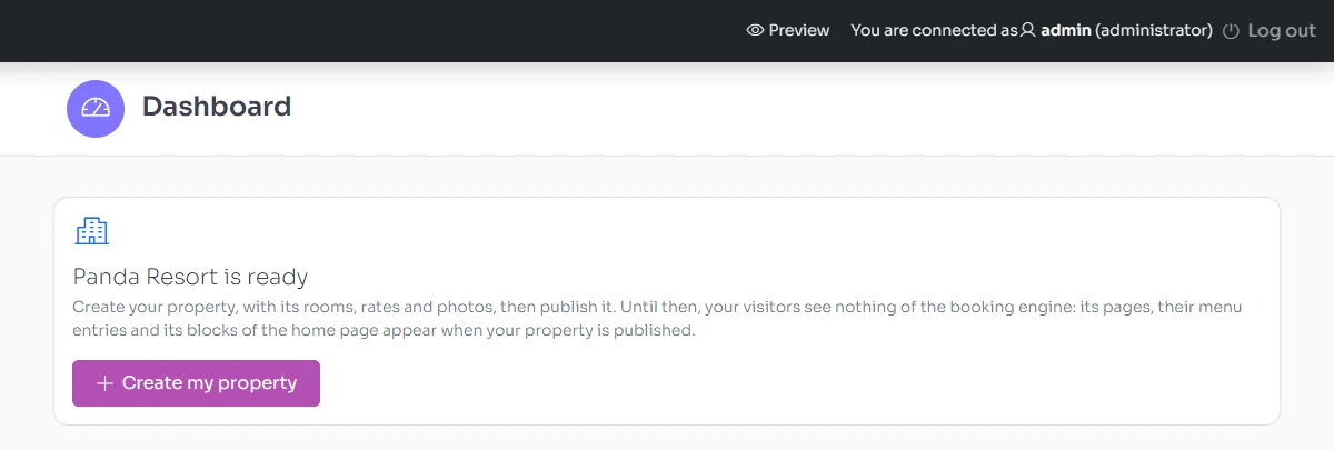 The card of the dashboard that shows how to start